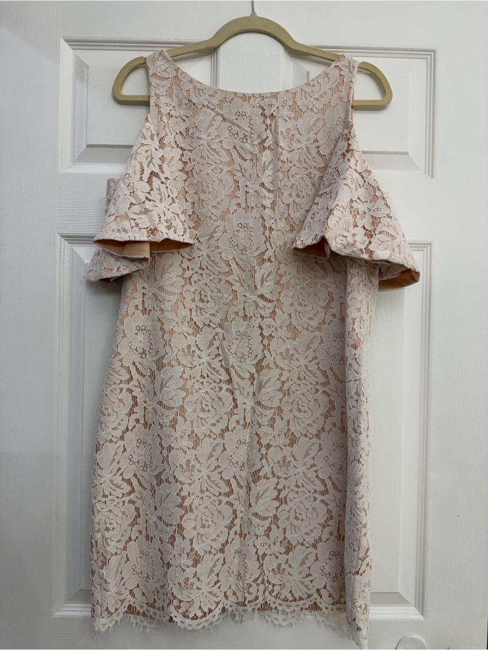 Chelsea28 off Ivory  Floral Lace Cold-Shoulder Mini Dress